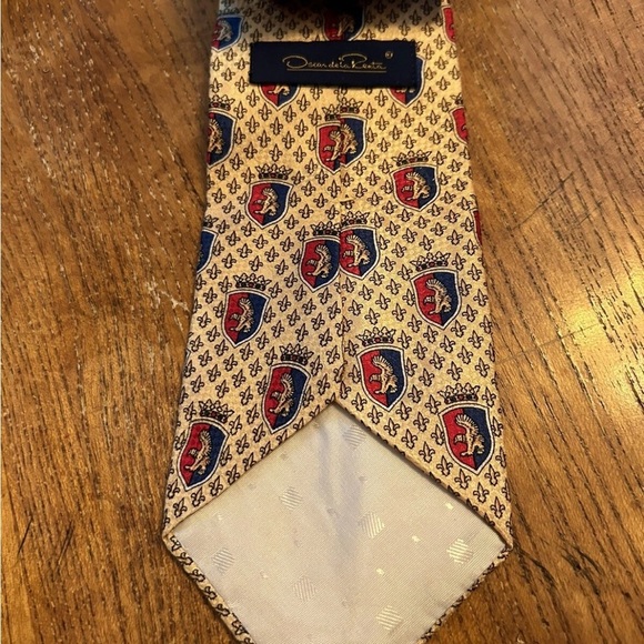 Oscar de la Renta 100% Silk Elegant Patterned Men's Tie EUC!! - Picture 7 of 8